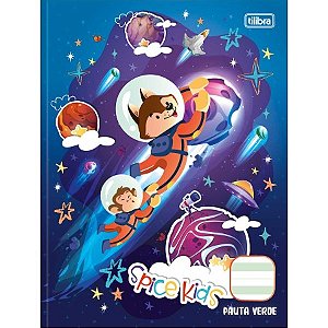 Caderno de Caligrafia Pauta Verde Brochura Capa Dura Spice Kids 40 Folhas