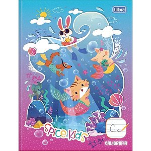 Caderno de Caligrafia Brochura Capa Dura Spice Kids Feminino 40 Folhas