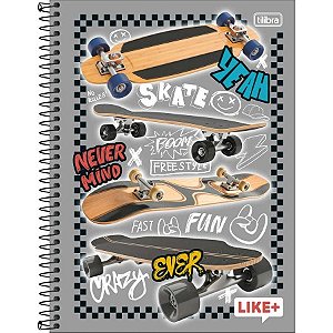 Caderno Espiral Capa Dura Universitário 20 Matérias Like+ Masculino 400 Folhas