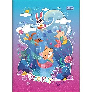 Caderno Brochura Capa Dura Universitário Spice Kids Feminino 80 Folhas