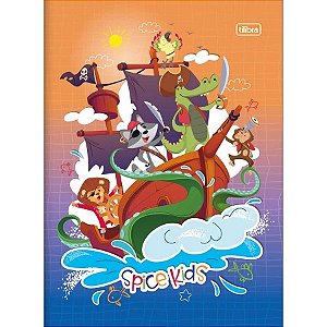 Caderno Brochura Capa Dura Universitário Spice Kids Masculino 80 Folhas