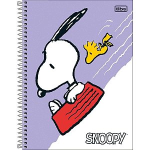 Caderno Espiral Capa Dura Universitário 10 Matérias Snoopy Fit 160 Folhas