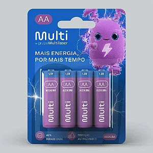 Pilha Alcalina AA Com 4 Unidades Multi - PA001