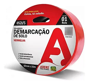 Fita De Demarcação De Solo Vermelha 50mm X 15m Adere