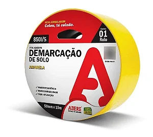 Fita De Demarcação De Solo Amarela 50mm X 15m Adere