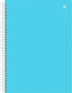 Caderno Universitário Espiral Colors Azul Capa Dura 10 Matérias 160 Folhas