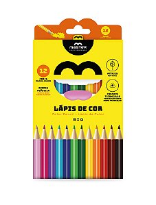 Lápis de Cor 12 Cores Jumbo em Resina - Master