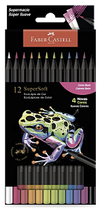 Lápis De Cor 12 cores Neon Ecolápis Supersoft - Faber-Castell