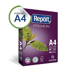 Papel A4 Report® Premium 90 g/m² Pacote 500 Folhas