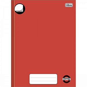 CADERNO BROCHURA CAPA DURA UNIVERSITÁRIO SEM PAUTA PEPPER VERMELHO 80 FOLHAS