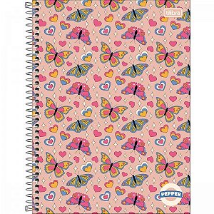 CADERNO ESPIRAL CAPA DURA UNIVERSITÁRIO 20 MATÉRIAS PEPPER FEMININO 320 FOLHAS