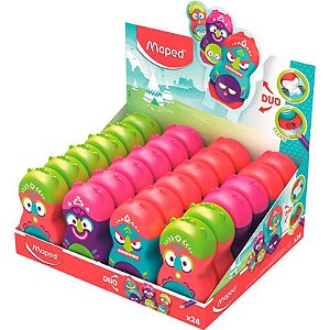 Apontador com Depósito + Borracha Branca Loopy - Unidade