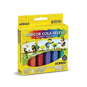 Acricor Cola Relevo c/6 Cores