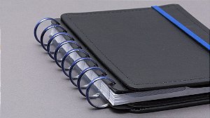 Discos e Elástico Azul Metal Caderno Inteligente