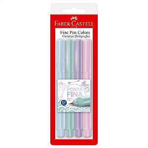 Caneta Fine Pen Tons Pastel C/4 - Faber-Castell