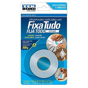 Fita Fixa Tudo Espuma Tek Bond 24mm x 1,5m Tek Bond