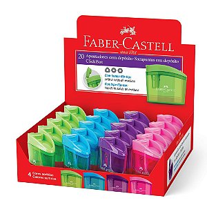 Apontador com Depósito ClickBox Unidade - Faber-Castell