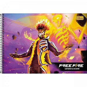 CADERNO DE CARTOGRAFIA E DESENHO ESPIRAL CAPA DURA FREE FIRE 80 FOLHAS