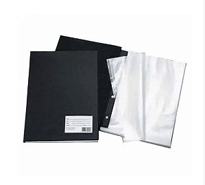 Pasta Catálogo Com 30 Plasticos Finos 1033 Preta Dac Unidade