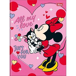 CADERNO BROCHURA CAPA DURA UNIVERSITÁRIO MINNIE 80 FOLHAS