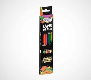 Lápis de Cor Neon com 6 Cores BRW