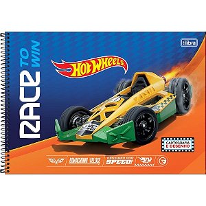 CADERNO DE CARTOGRAFIA E DESENHO ESPIRAL CAPA DURA HOT WHEELS 80 FOLHAS
