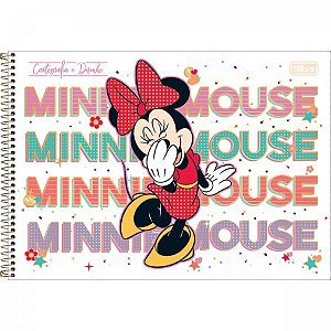 CADERNO DE CARTOGRAFIA E DESENHO ESPIRAL CAPA DURA MINNIE 80 FOLHAS