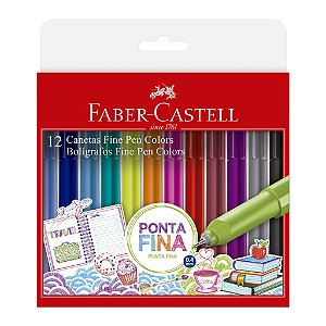 Caneta Ponta Porosa Faber-Castell Fine Pen 0.4mm Es c/ 12 Unid