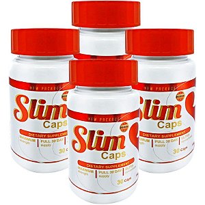 Slim Caps 30 cáps - Kit 4 unidades