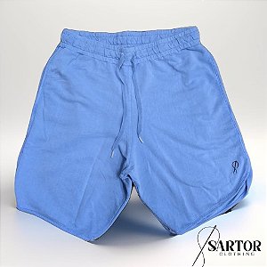 Bermuda Moletom Estonado Azul Claro Masculina