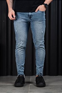 Calça Jeans Skinny Destroyed Masculina