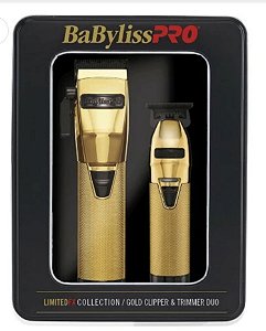 Combo BaByliss PRO Limited FX Collection Gold Corte FX870GB  Gold + Acabamento FX787GB GOLD