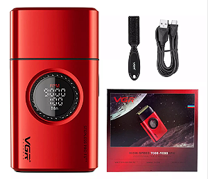 Máquina de Barbear Shaver VGR V-377 Vermelha