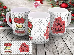 Caneca de Porcelana Branca Natal