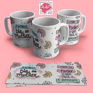 Caneca de Porcelana Branca Dia das mulheres