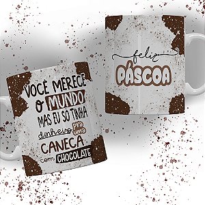 Caneca de Porcelana Páscoa Chocolate