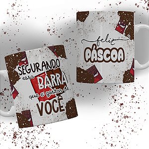 Caneca de Porcelana Páscoa Chocolate
