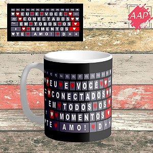 Caneca Porcelana Branca Dia dos Namorados