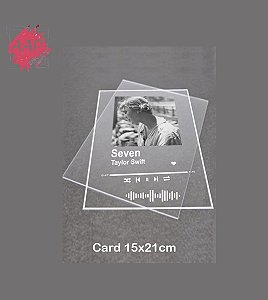 Quadro Card em Acrílico Spotify Música Taylor Swift