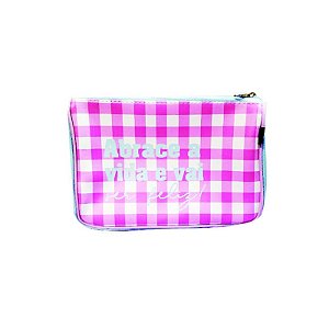 Necessaire trapézio vichy rosa