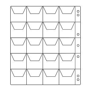 Folha Plástica Colecionador de Moedas 20 Divisões Com Aba Envelope Protetor Para Numismática