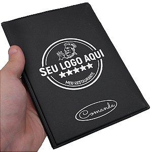 Porta Conta Para Bares e Restaurantes Preto Personalizado com Gravação em 1 cor