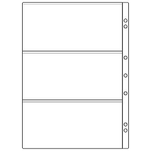 Folha Plástica Colecionador de Cédulas 3 Divisões Envelope Protetor Para Numismática