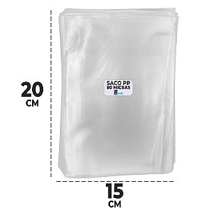 Saco Plástico 15x20 cm PP 0,08 mm Transparente Milheiro