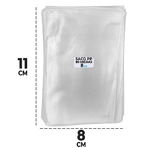 Saco Plástico 8x13 cm PP 0,08 mm Transparente Milheiro