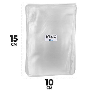 Saco Plástico 10x15 cm PP 0,08 mm Transparente Milheiro