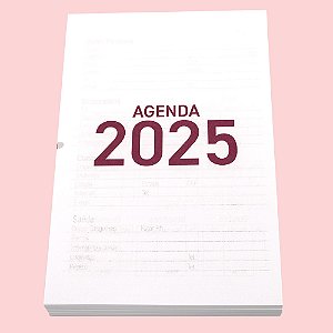 Miolo de Agenda 2025 Refilado 1 dia útil por Página Modelo Vinho - Luplastic