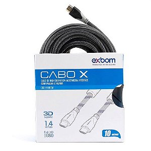 Cabo HDMI 10 Metros 1.4 Exbom CBX-H100CM