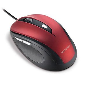 Mouse Com Fio Comfort 6 Botões - Vermelho - Multilaser