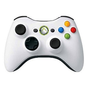 Controle Original Xbox 360 Sem Fio Branco - Seminovo